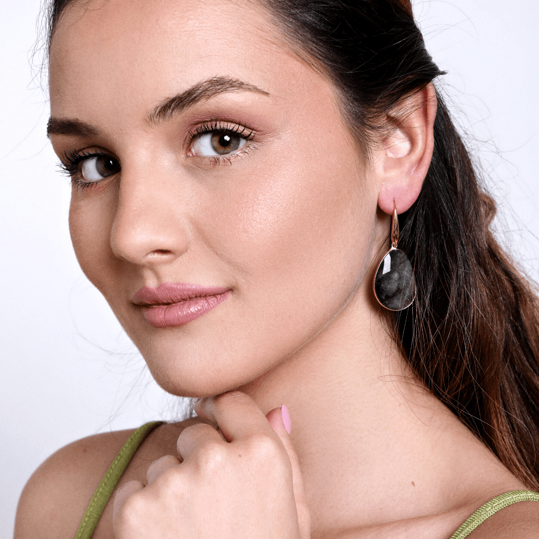 Boucles d'oreilles en Labradorite Artisanales 4