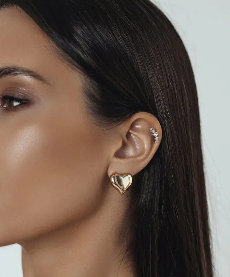Boucles d'oreilles femme forme cœur design délicat 0