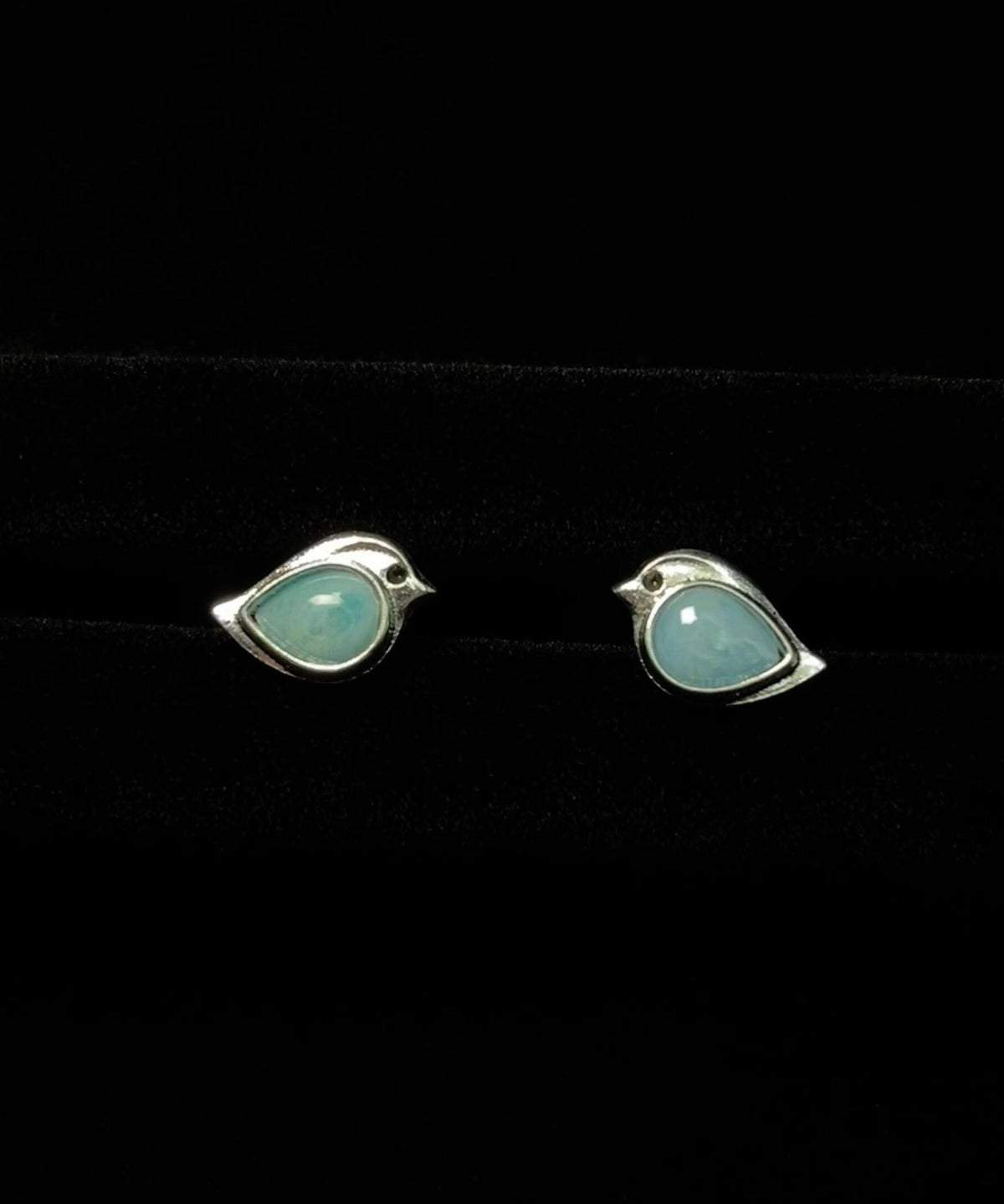 Boucles d'oreilles femme forme moineau turquoise 4