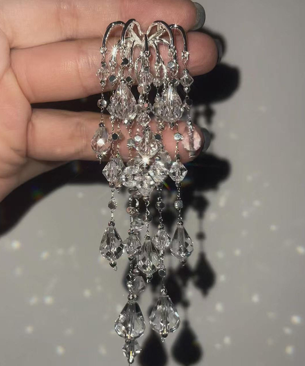 Boucles d'oreilles pendantes à pampilles pour femme 0