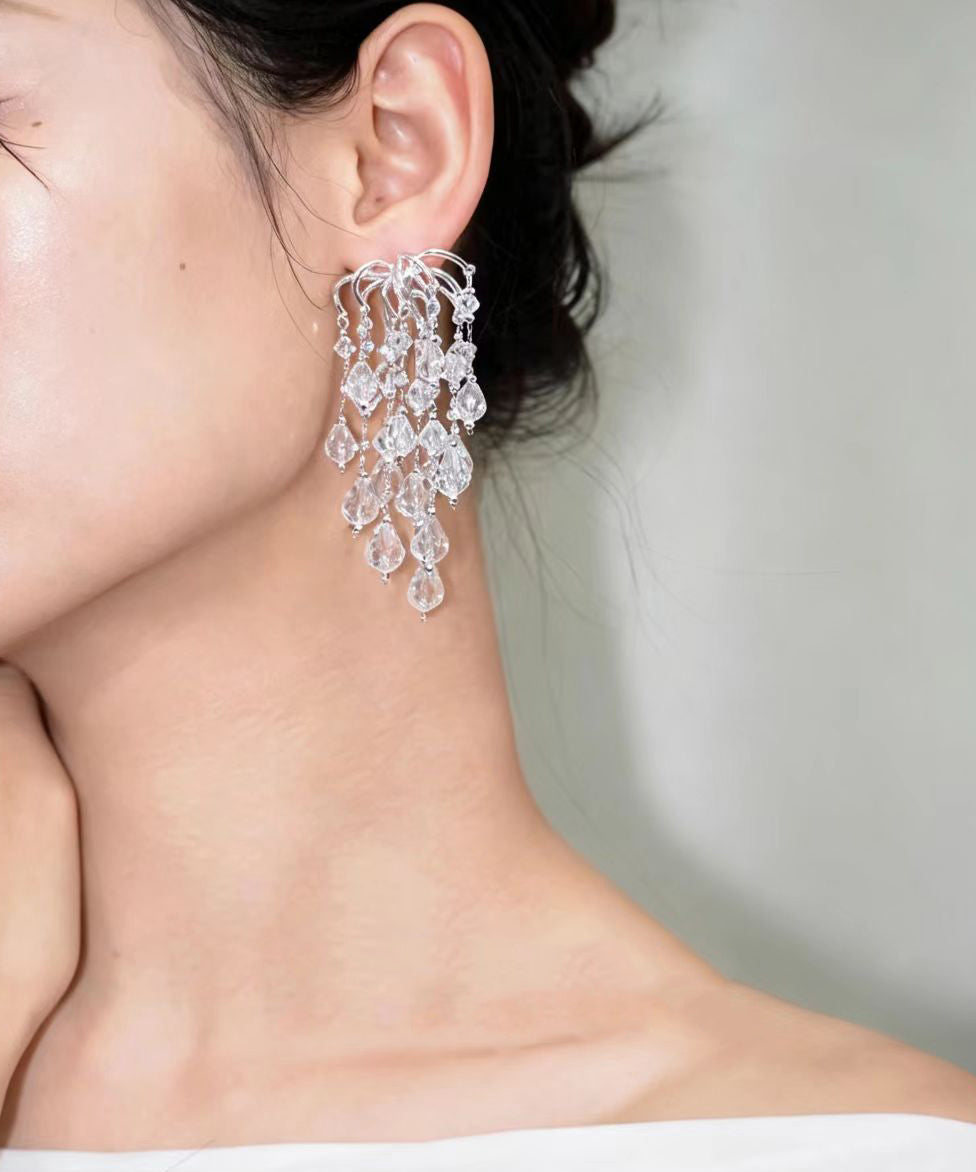 Boucles d'oreilles pendantes à pampilles pour femme 1