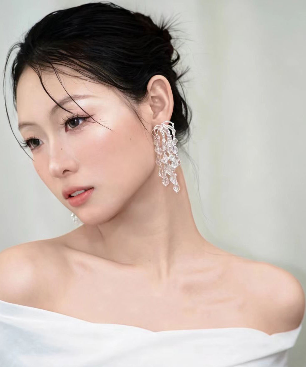 Boucles d'oreilles pendantes à pampilles pour femme 4