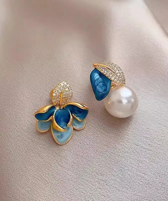 Boucles d'oreilles pendantes asymétriques feuilles pour femme 2