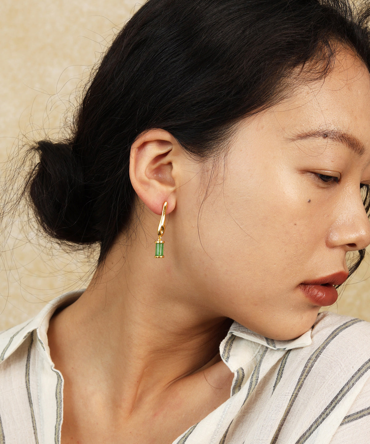 Boucles d'oreilles pendantes asymétriques pour femme style rétro 3