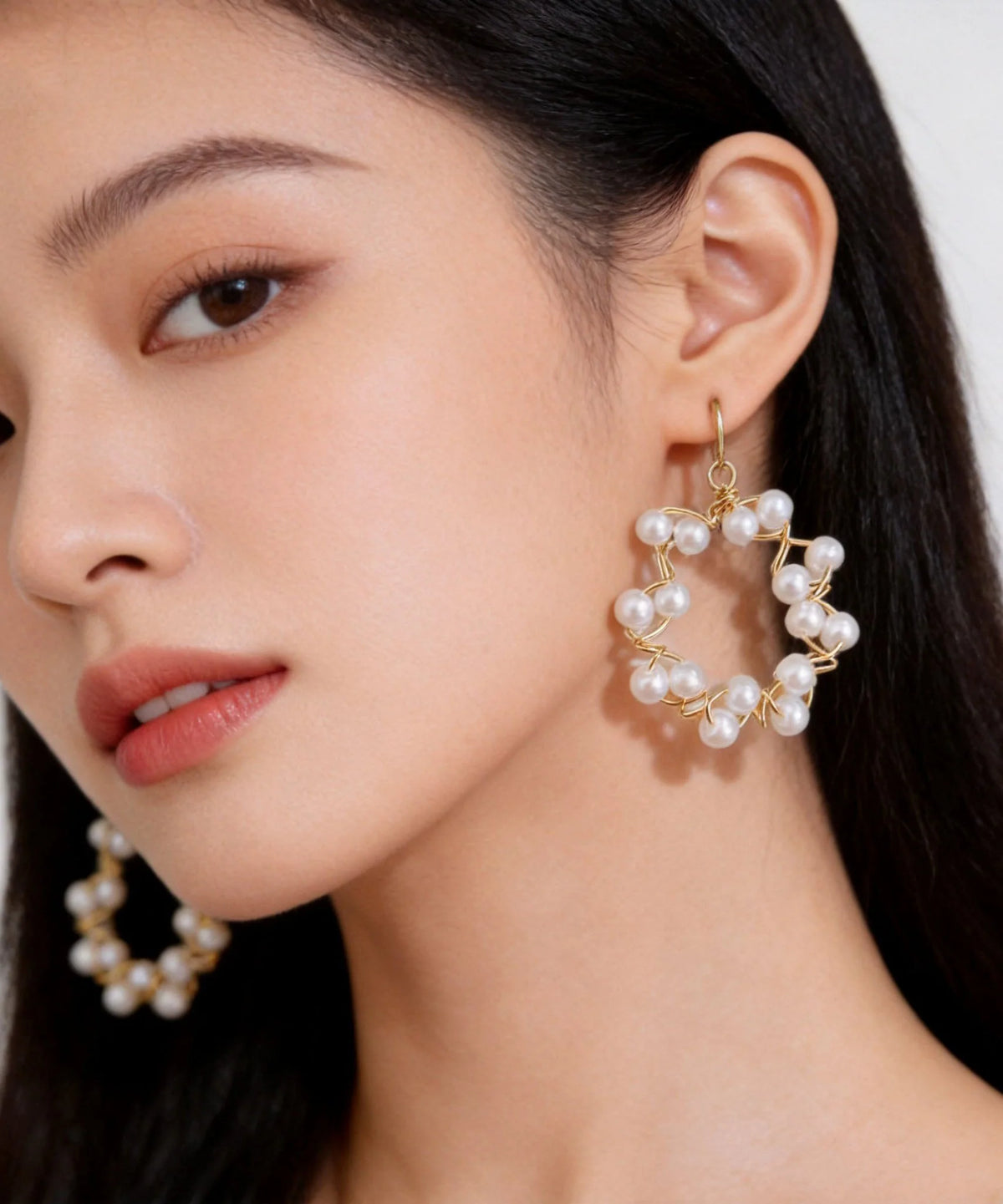 Boucles d'oreilles pendantes en forme d'anneau pour femme 0