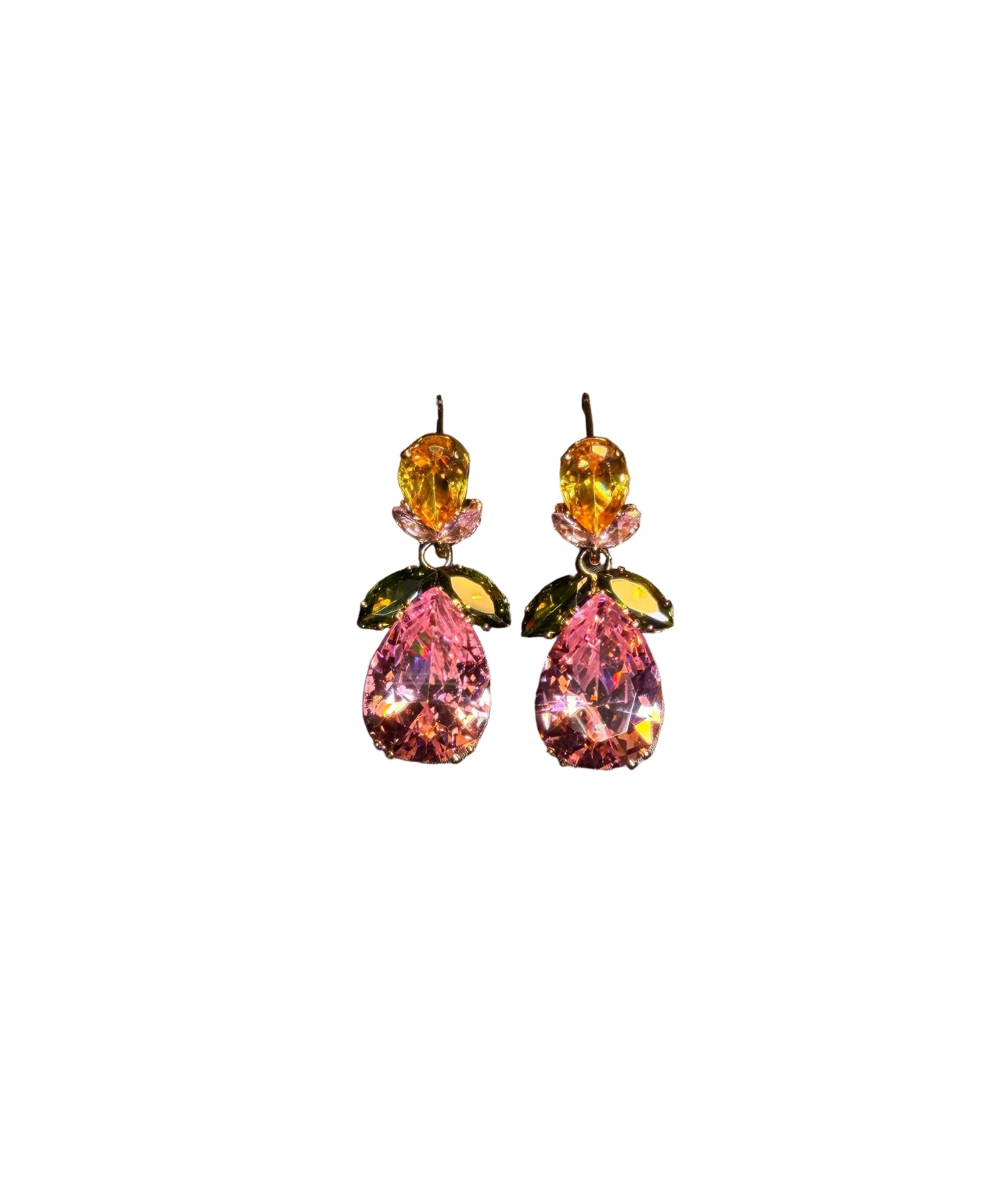 Boucles d'oreilles pendantes féminines style goutte d'eau florale 0