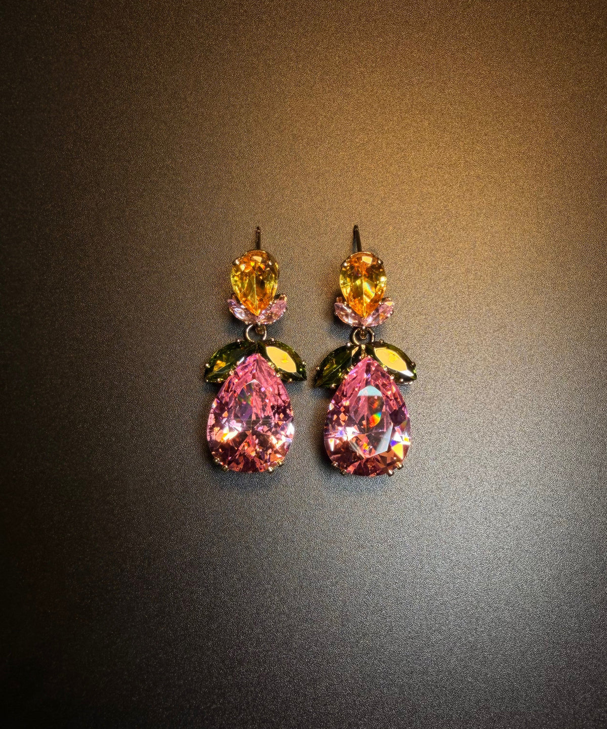 Boucles d'oreilles pendantes féminines style goutte d'eau florale 2