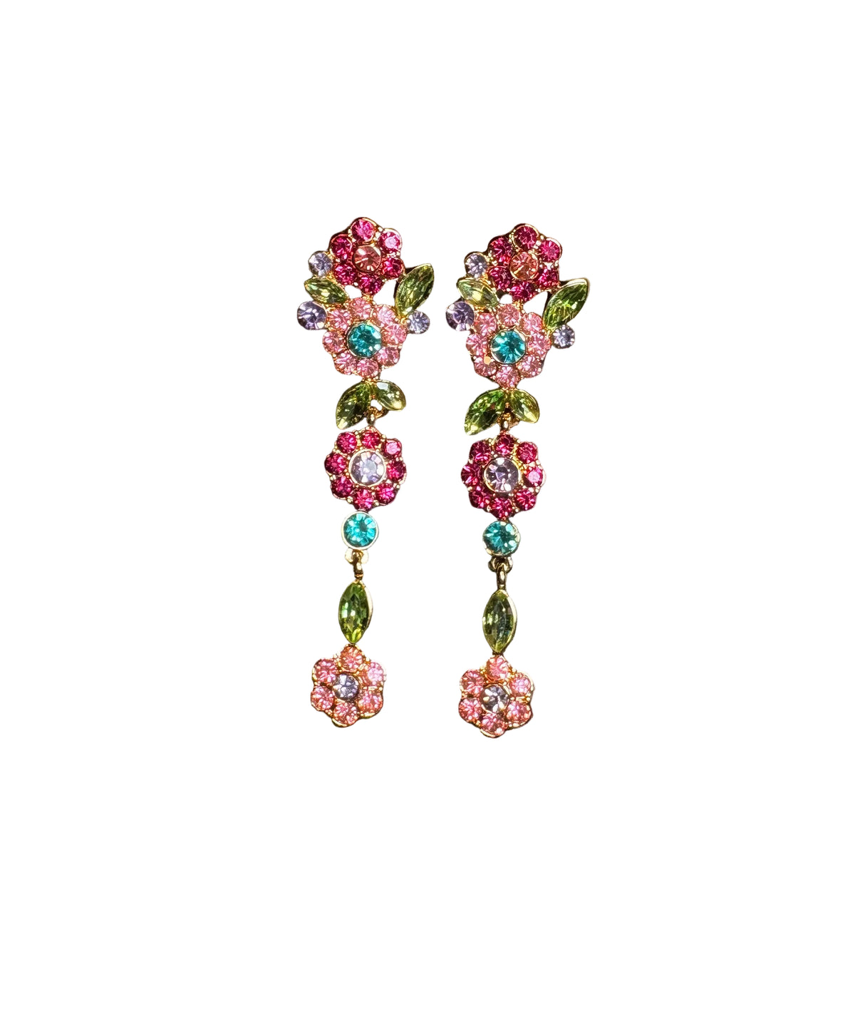 Boucles d'oreilles pendantes femme style floral 0