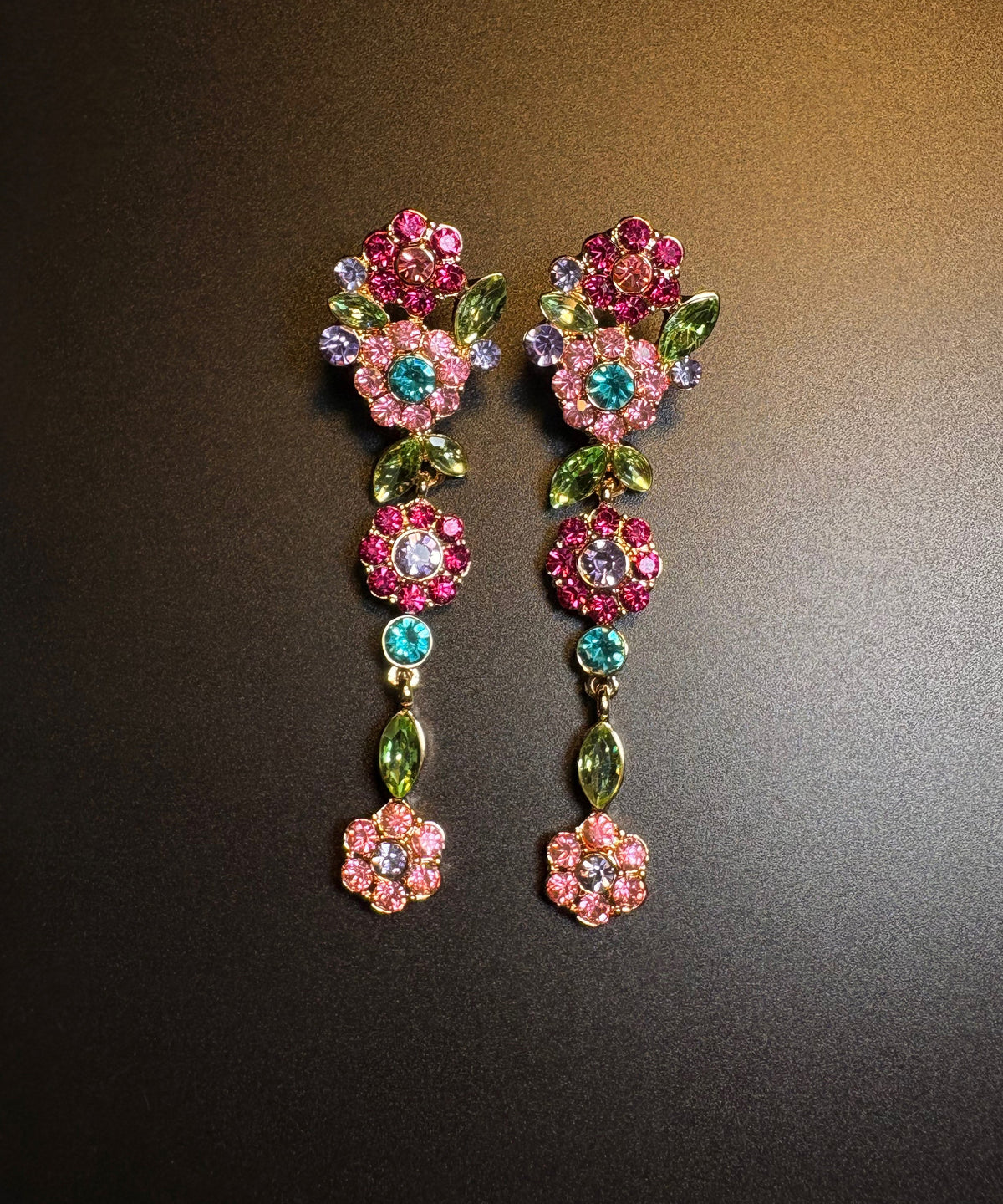 Boucles d'oreilles pendantes femme style floral 2