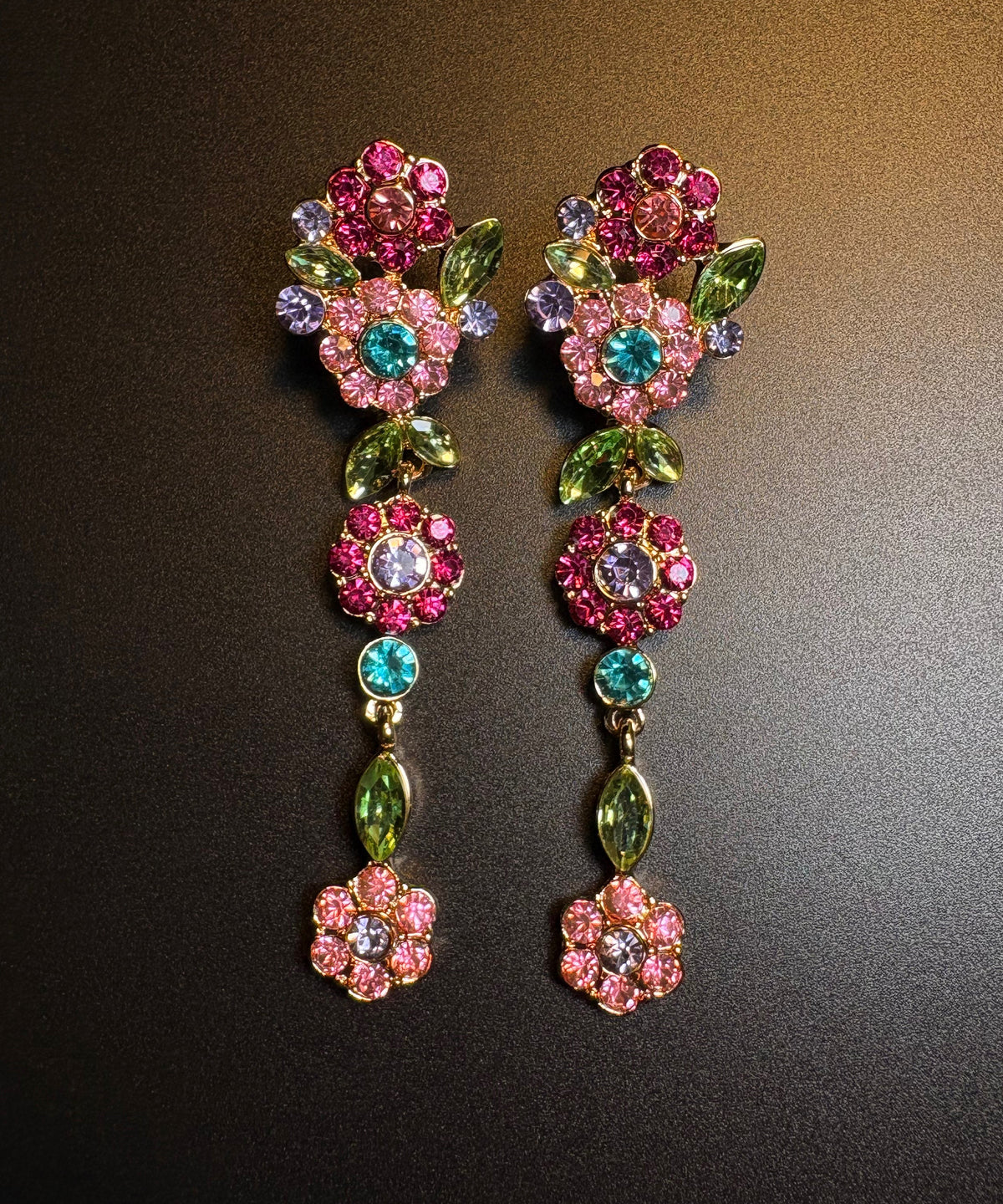 Boucles d'oreilles pendantes femme style floral 4