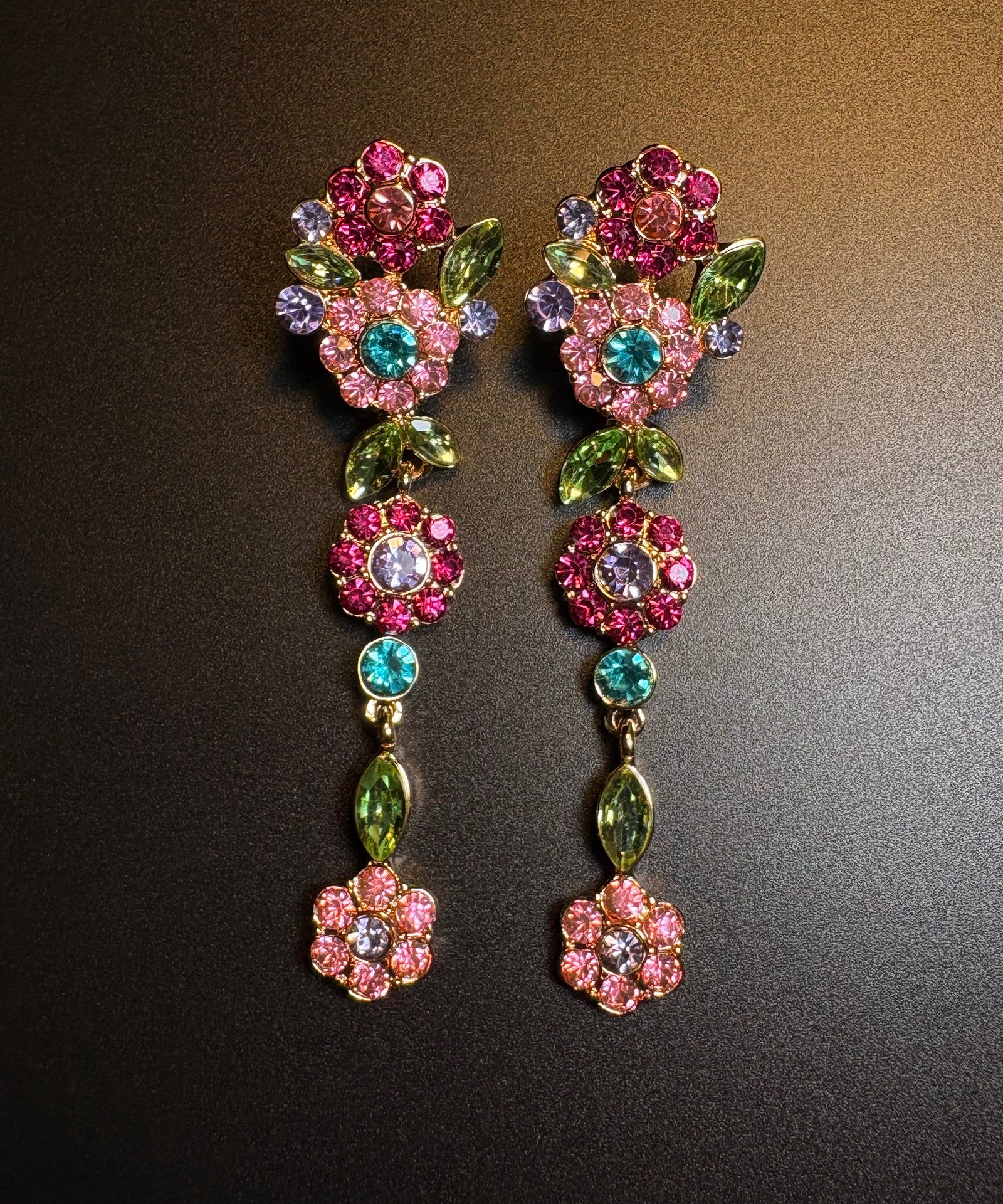 Boucles d'oreilles pendantes femme style floral 4