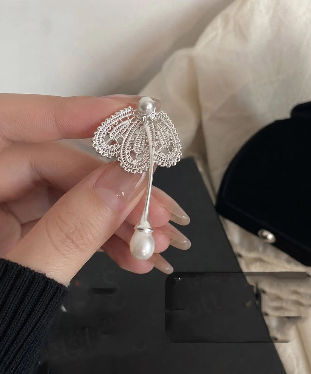 Boucles d'oreilles pendantes papillon pour femme 3