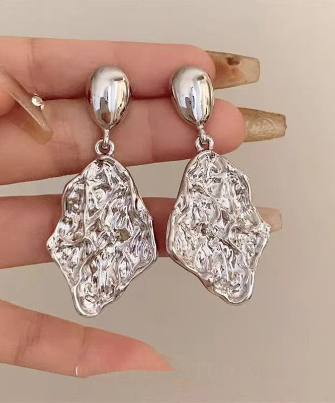 Boucles d'oreilles pendantes pour femme design froissé original 3