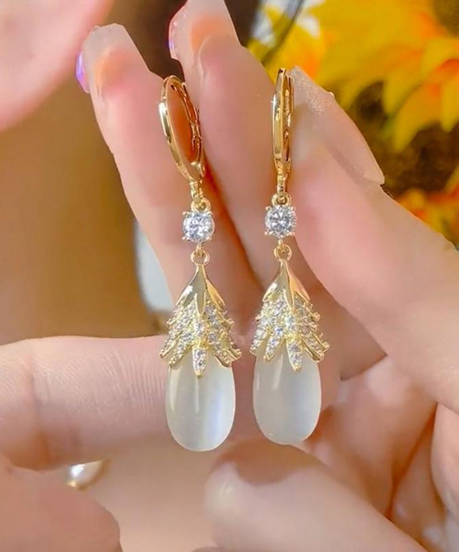 Boucles d'oreilles pendantes pour femme style œil de chat moderne 3