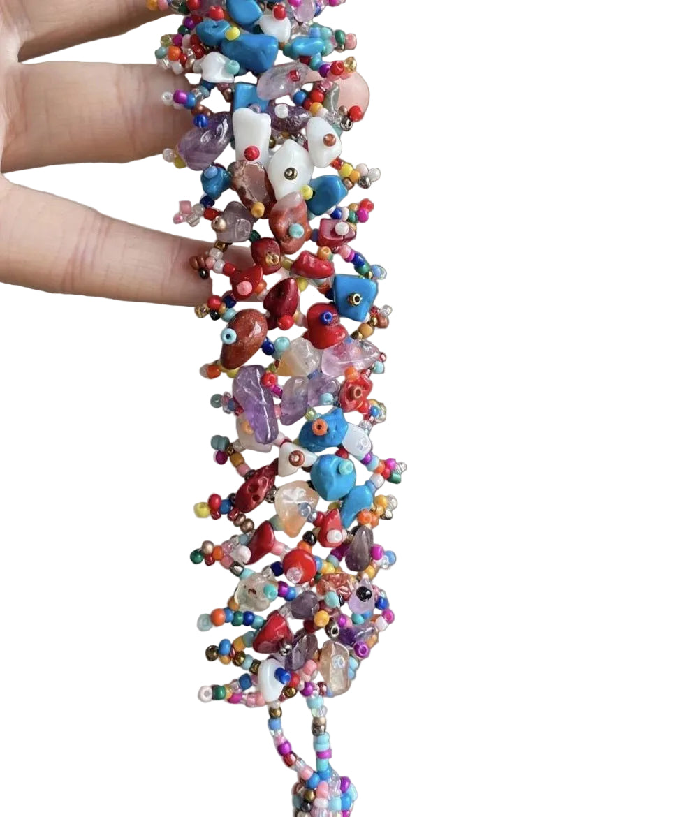 Bracelet Femme Chaîne Asymétrique Perles Colorées 1