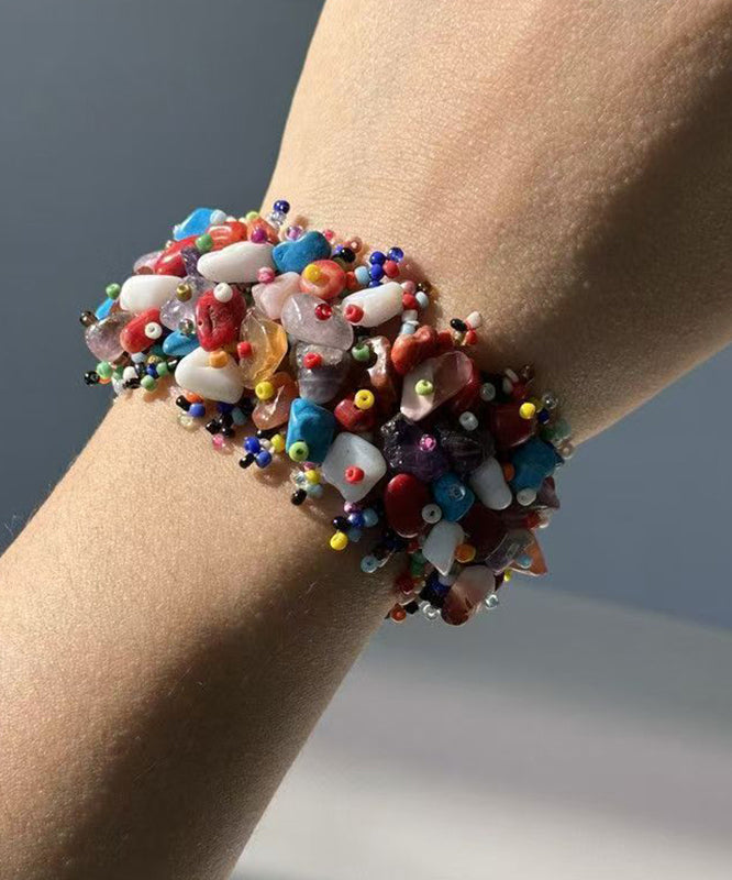 Bracelet Femme Chaîne Asymétrique Perles Colorées 3