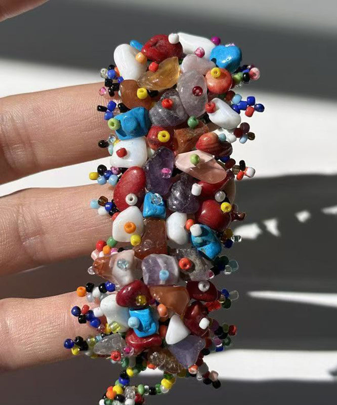 Bracelet Femme Chaîne Asymétrique Perles Colorées 4