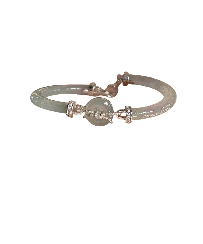 Bracelet Femme Incrusté Jade Design Raffiné 0