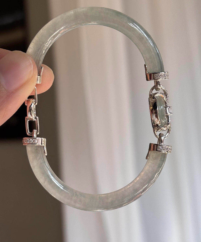 Bracelet Femme Incrusté Jade Design Raffiné 1