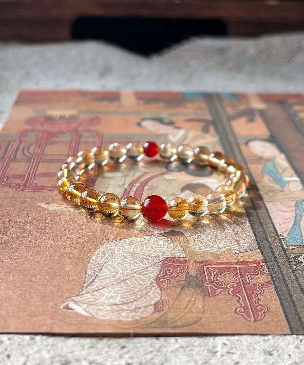 Bracelet Femme Style Chinois Cristal Jaune 1