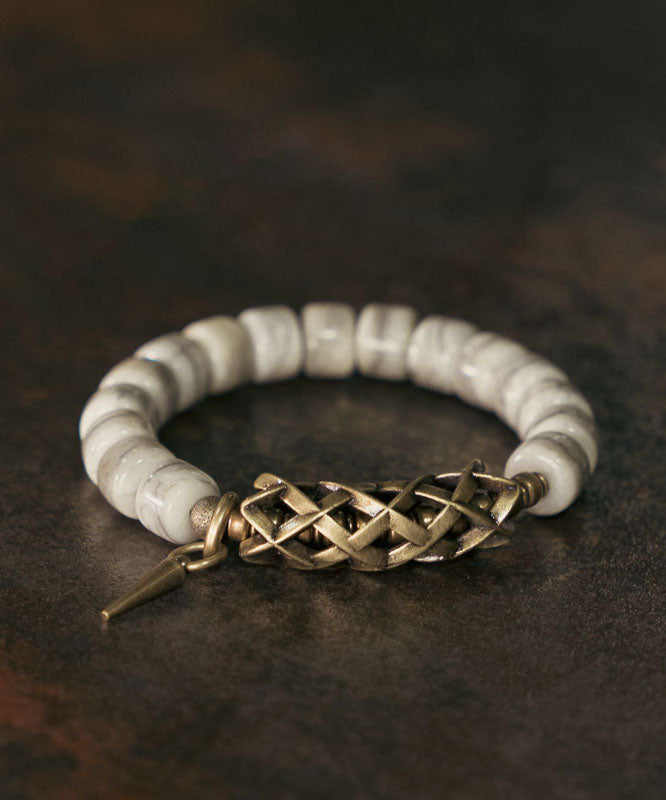 Bracelet Homme Style Vintage en Cuivre et Jade 1