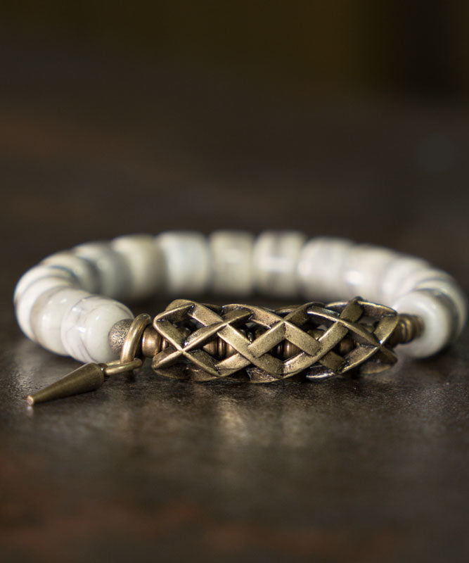 Bracelet Homme Style Vintage en Cuivre et Jade 3