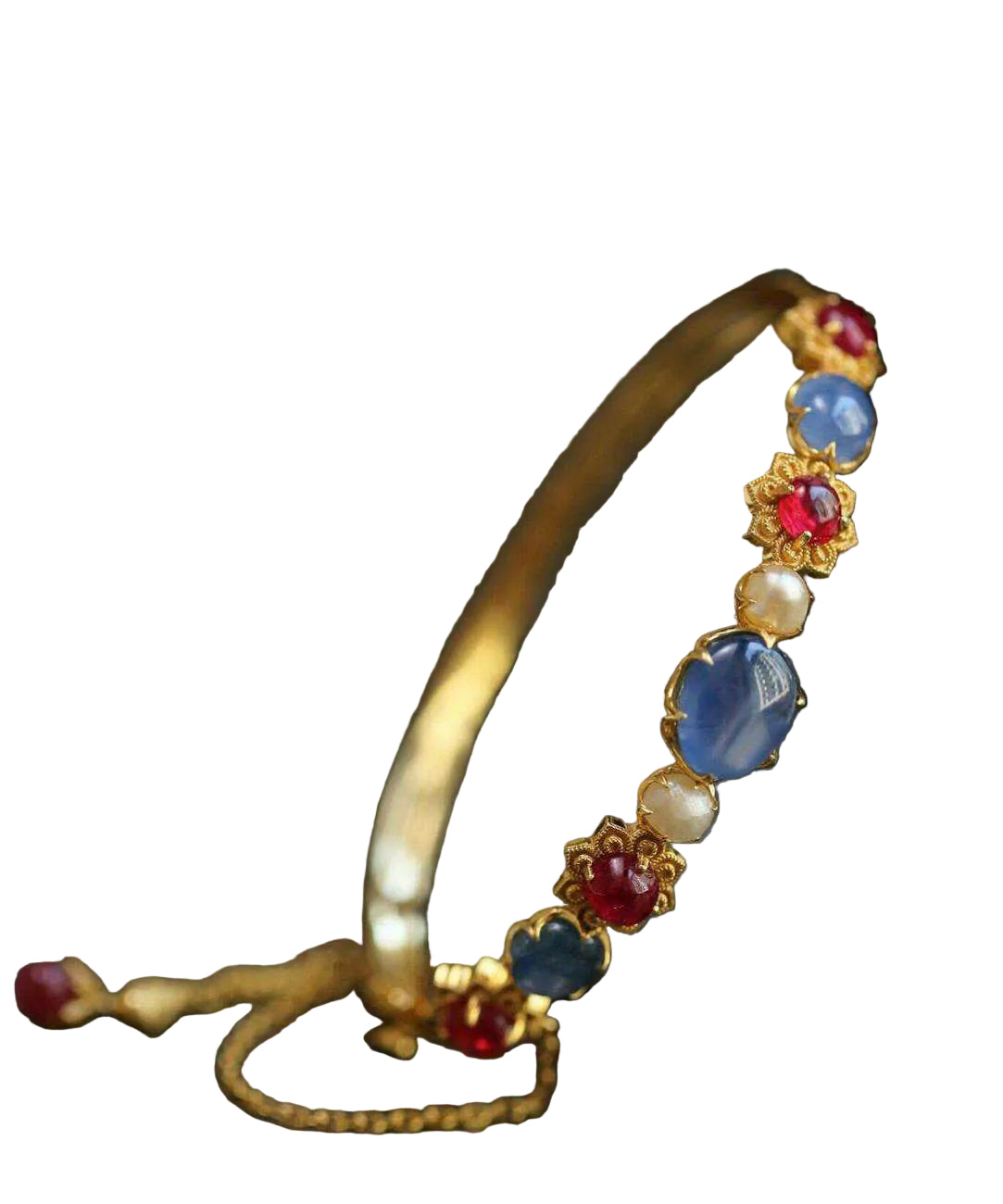 Bracelet Jonc Femme Perles et Cristaux Dorés 0