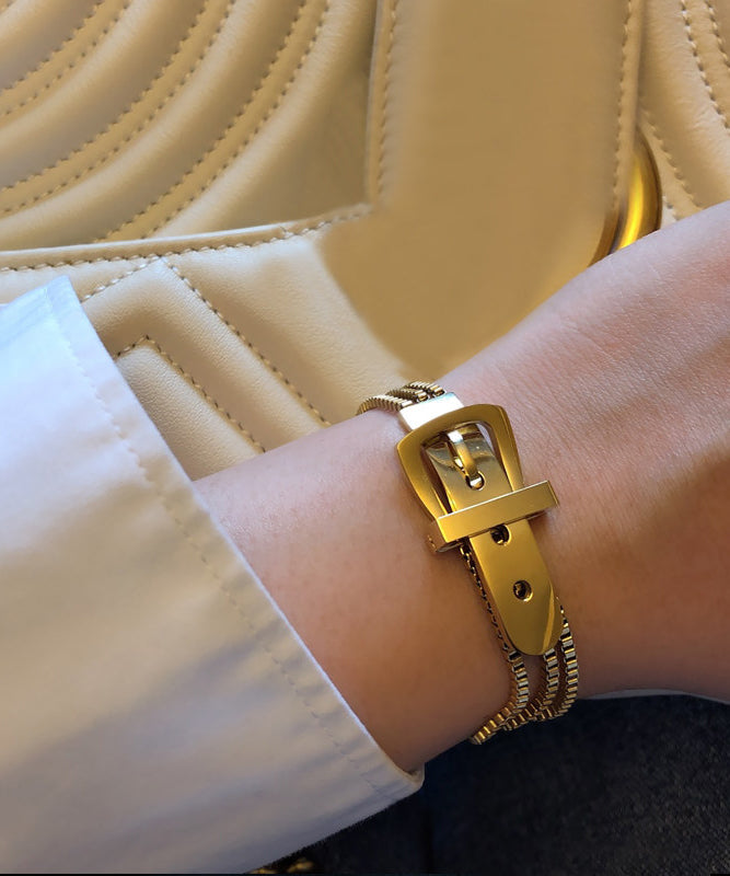 Bracelet pour femme à boucle dorée raffinée 0