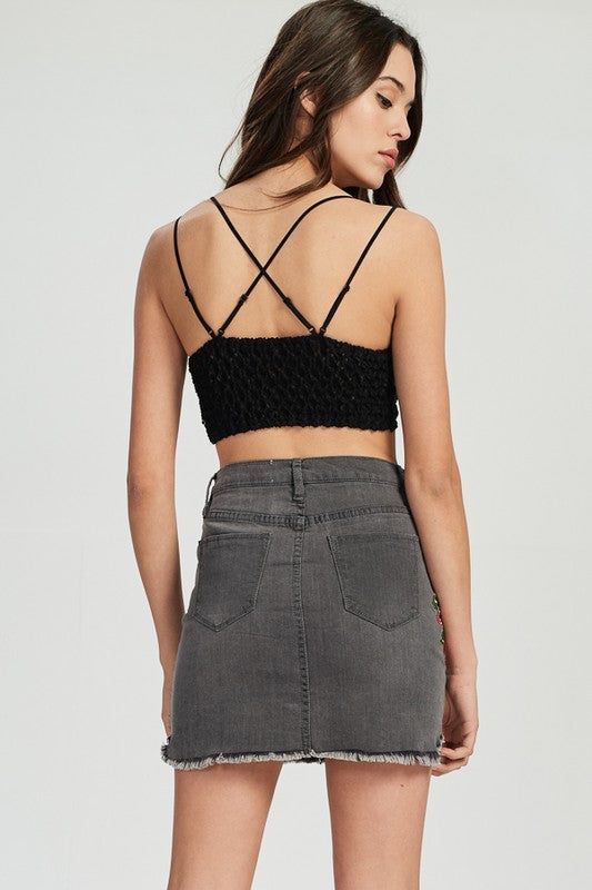 Bralette à Double Bretelles en Dentelle Découpée pour Femme 1