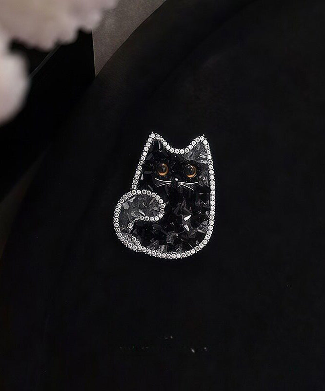 Broche Femme Chat Design Cristal et Zircon 2