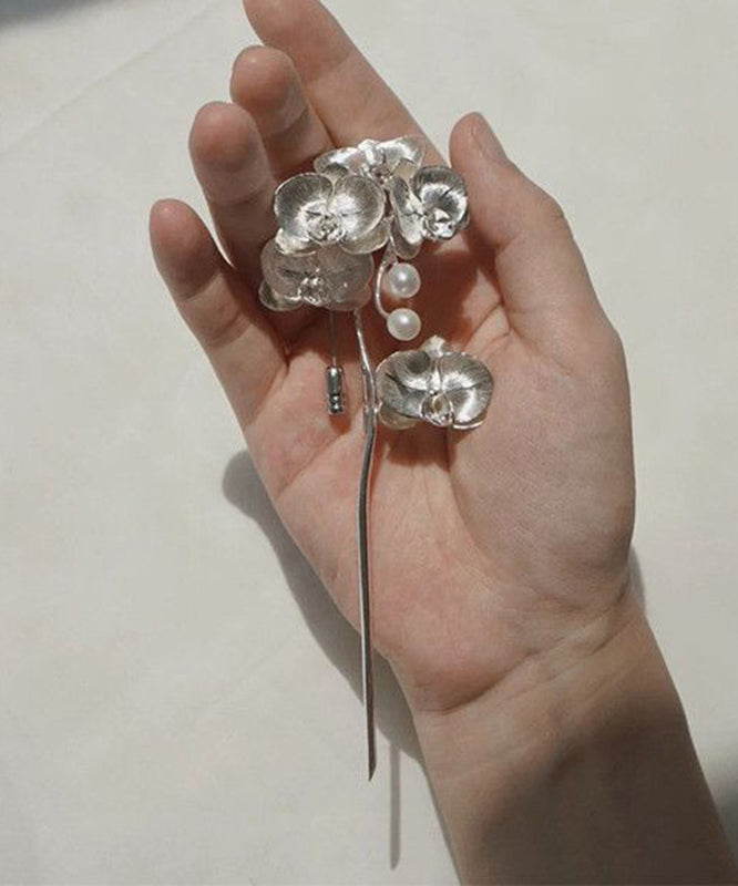 Broche Femme Style Rétro Perles Phalaenopsis 3