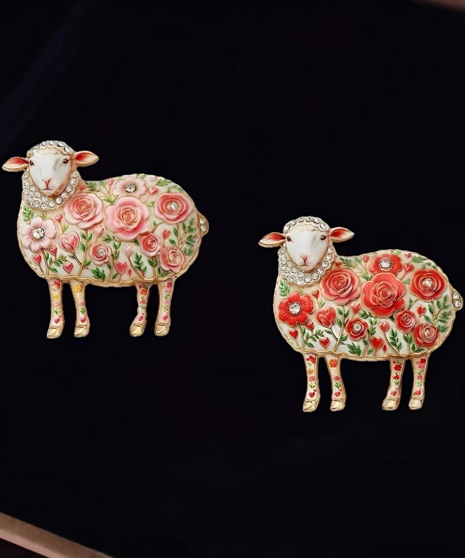 Broche Femme Tendance Motif Mouton avec Détails Cyan et Zircon pour Vêtement 3