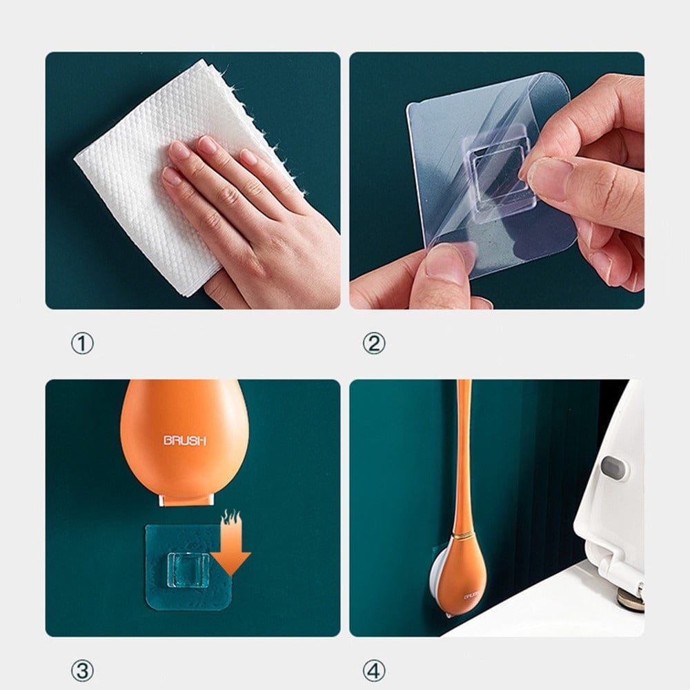 Brosse WC Silicone avec Poignée Ergonomique et Support Mural 2