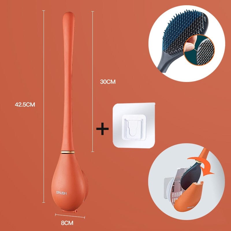 Brosse WC Silicone avec Poignée Ergonomique et Support Mural 7