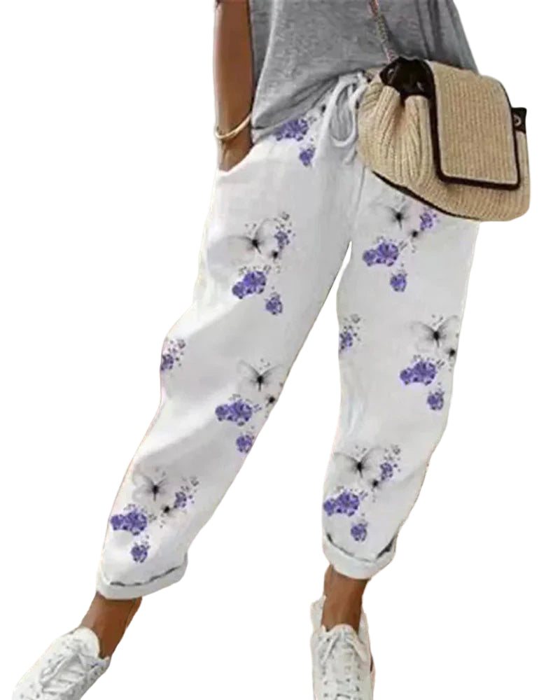 Pantalon Fluide Femme Élégant en Lin Confortable-1