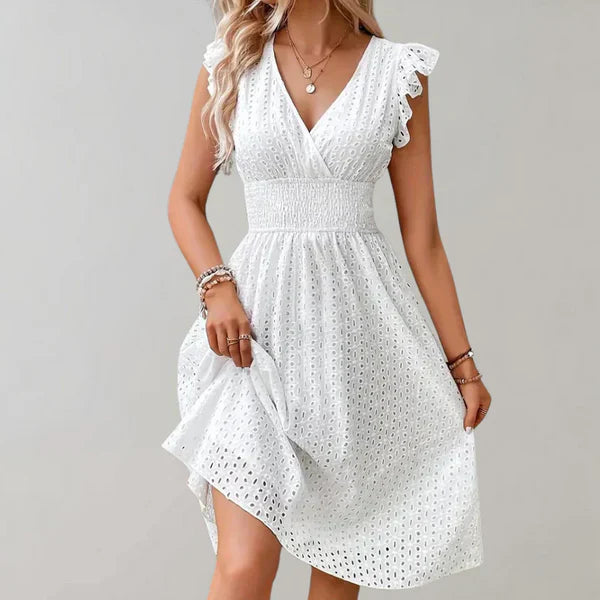 Variant image for Robe Midi Femme Chic en Tissu Aéré Élégante-1