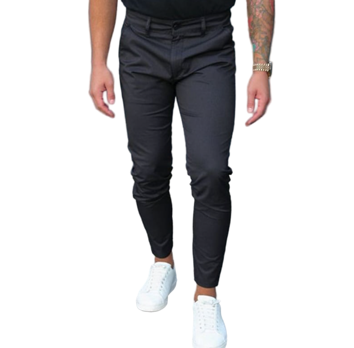 Pantalon Chino Homme Élégant en Tissu de Haute Qualité-1