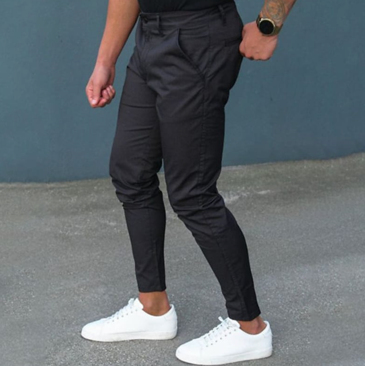 Pantalon Chino Homme Élégant en Tissu de Haute Qualité-2