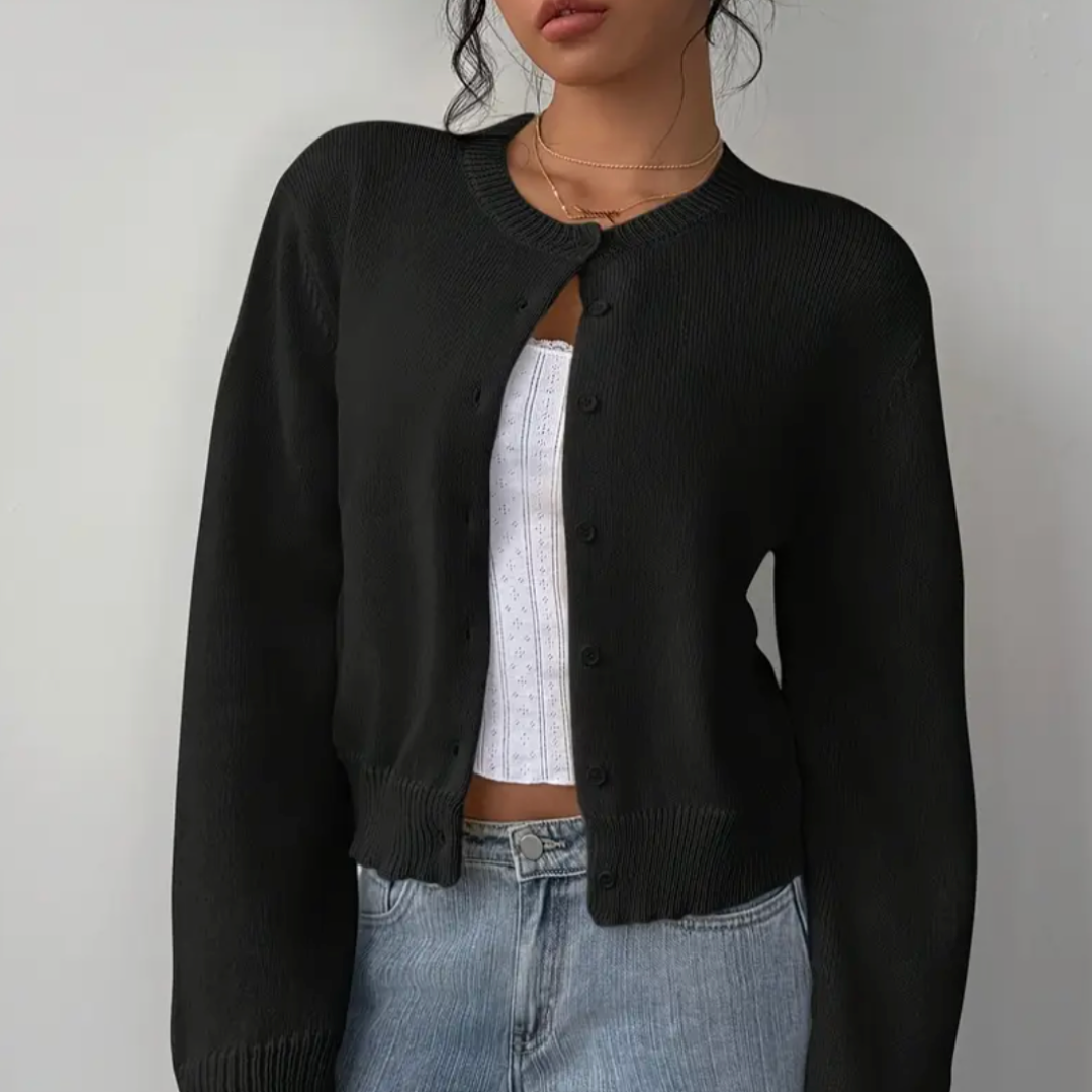 Cardigan Court à Boutons pour Femme Printemps 8