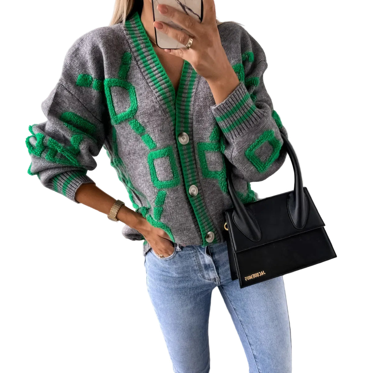 Cardigan Décontracté à Col en V 10