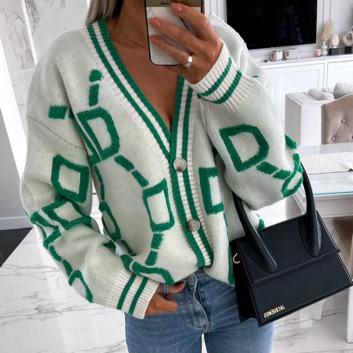 Cardigan Décontracté à Col en V 9