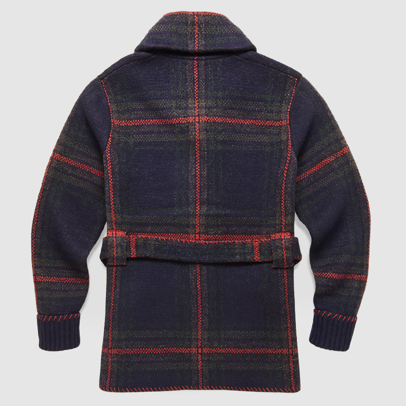 Cardigan Femme À Carreaux Chic Avec Revers Châle 1