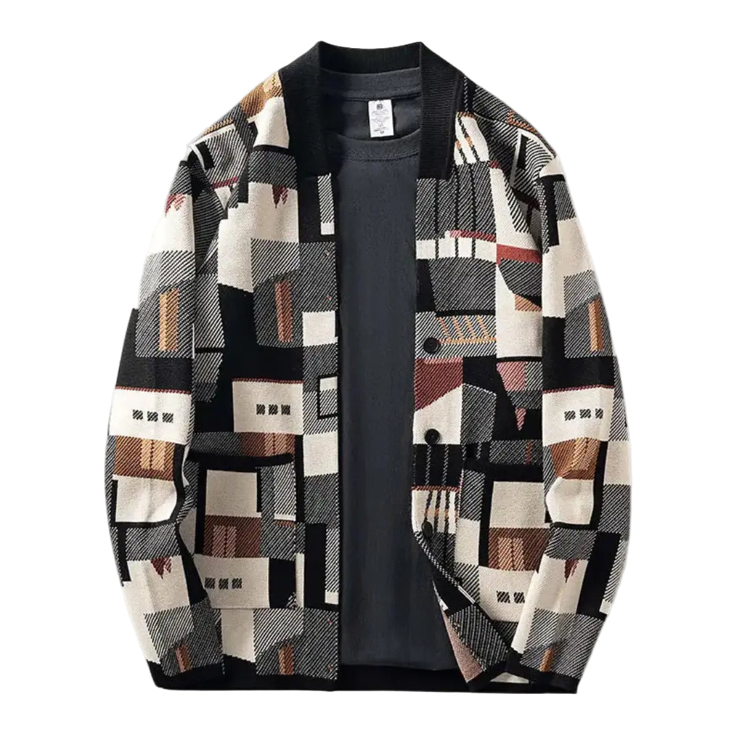 Cardigan Femme Abstrait Chic Ajusté 0