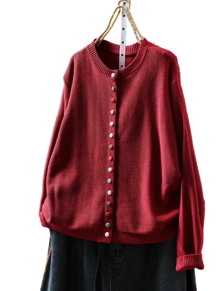 Cardigan Femme Ample avec Détails Élégants 0