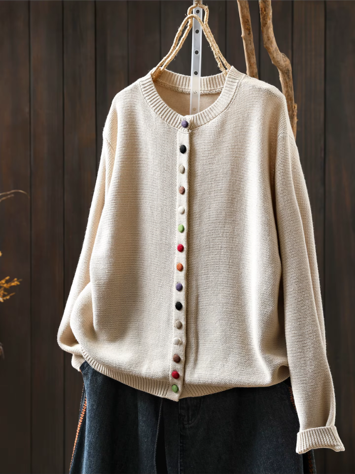 Cardigan Femme Ample avec Détails Élégants 1