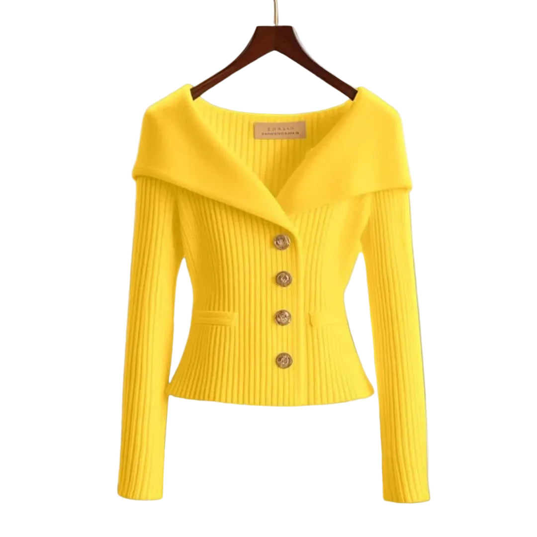 Cardigan Femme Boutonné Côtelé 0