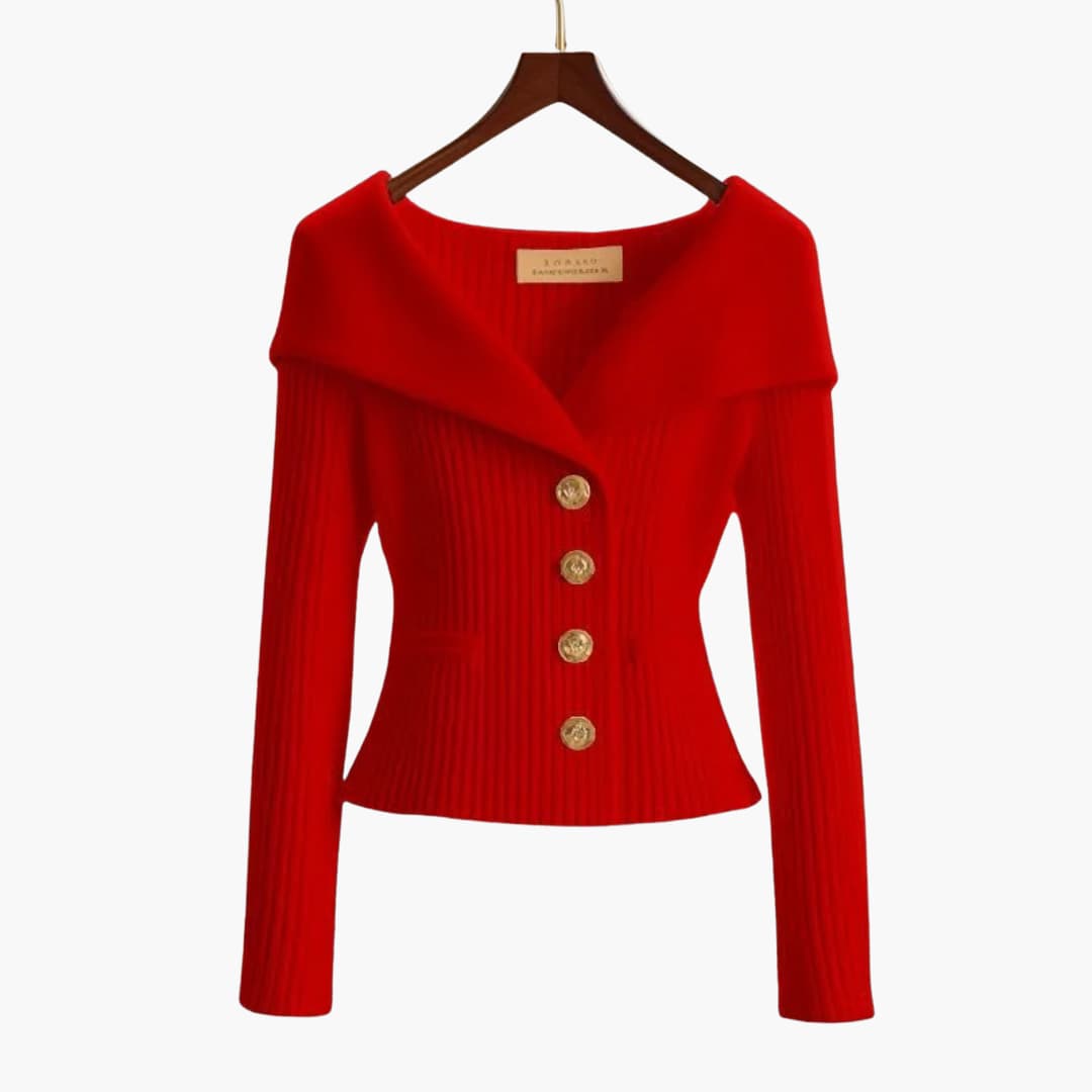 Cardigan Femme Boutonné Côtelé 1