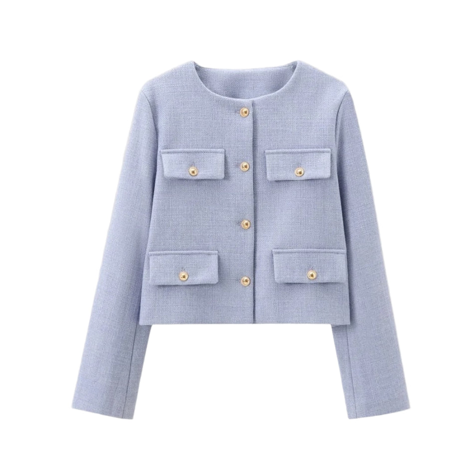 Cardigan Femme Boutonné avec Poches Modernes 0
