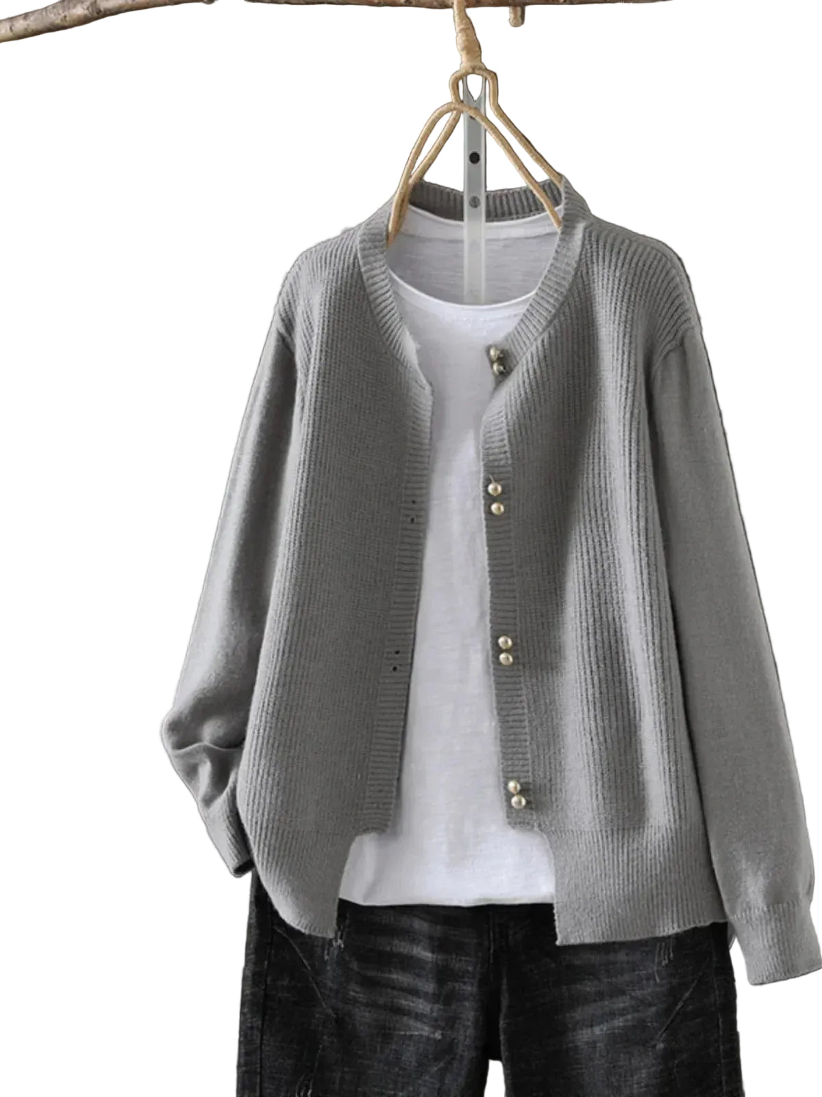 Cardigan Femme Boutonné en Perles 0