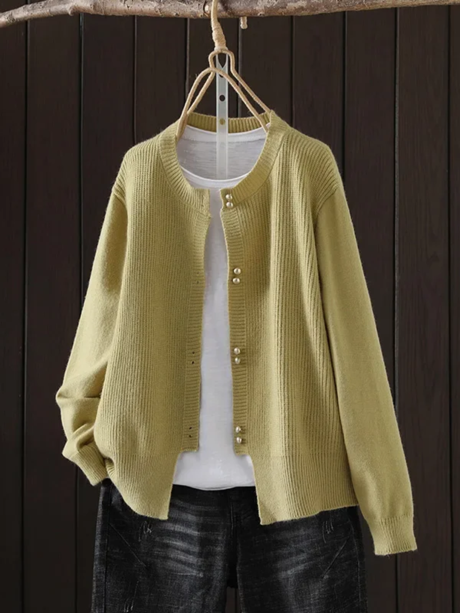 Cardigan Femme Boutonné en Perles 5